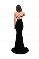 Spandex Open Back Long V-Neck Mermaid Formal Dress
