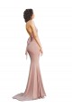 Spandex Low Back Long V-Neck Mermaid Formal Dress