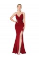 Stretch Crepe V-Back Long High Neck Mermaid Formal Dress