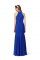 Stretch Crepe Long V-Neck Royal Blue Mermaid Formal Dress