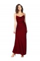 Silky Satin Low Back Long Cowl Neck Sheath Black Tie Formal Dress