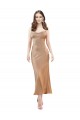 Silky Satin Low Back Midi Length Cowl Neck Sheath Formal Dress
