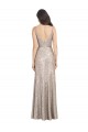 Sparkling Sequin V-Back Long V-Neck Sheath Formal Dress
