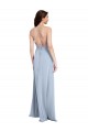 Stretch Crepe Criss Cross Open Back Long Halter Neck Sheath Formal Dress