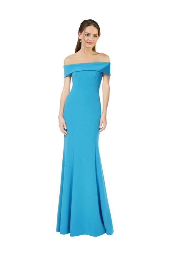 Stretch Crepe Long Off the Shoulder Sheath Formal Dress