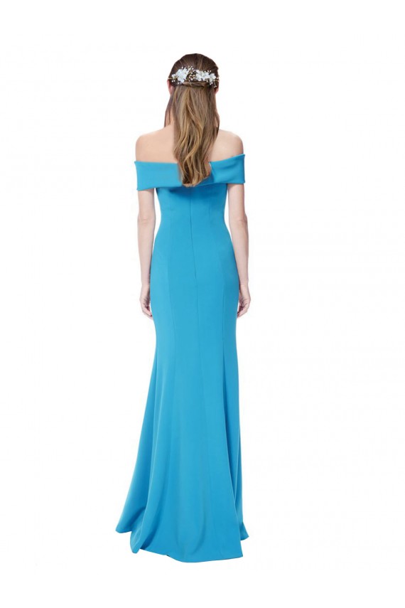 Stretch Crepe Long Off the Shoulder Sheath Formal Dress
