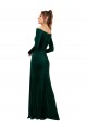 Stretch Velvet Long Off the Shoulder Sheath Formal Dress