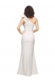 Stretch Crepe Long One Shoulder Ivory Sheath Formal Dress