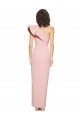 Stretch Crepe Long One Shoulder Mauve Sheath Formal Dress