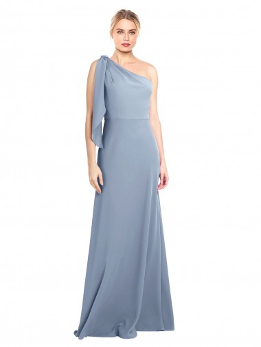 Online Stretch Crepe Long One Shoulder Sheath Formal Dress Canada