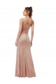 Stretch Velvet Long One Shoulder Pink Sheath Black Tie Formal Dress