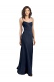 Stretch Crepe Low Back Long High Neck Sheath Formal Dress