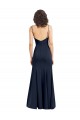 Stretch Crepe Low Back Long High Neck Sheath Formal Dress