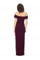 Stretch Crepe Low Back Long Off the Shoulder Sheath Formal Dress
