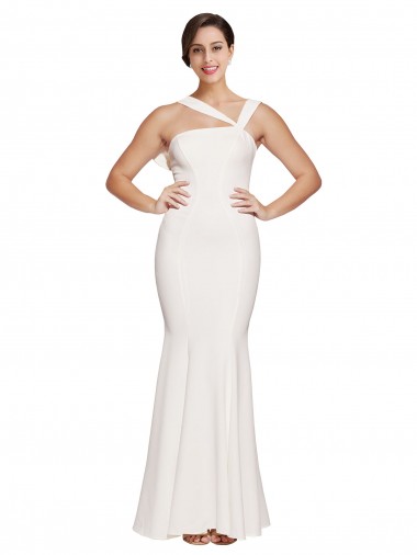 Online Stretch Crepe Low Back Long Square Neck Sheath Formal Dress Canada
