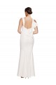 Stretch Crepe Low Back Long Square Neck Sheath Formal Dress