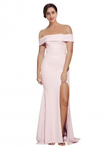 Online Stretch Crepe Low Back Sweep Train Square Neck Sheath Formal Dress Canada