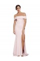 Stretch Crepe Low Back Sweep Train Square Neck Sheath Formal Dress