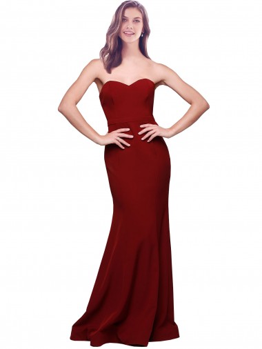 Online Stretch Crepe Low Back Long Sweetheart Sheath Formal Gowns Canada
