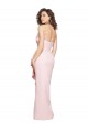 Stretch Crepe Low Back Long Strapless Pink Sheath Formal Dress