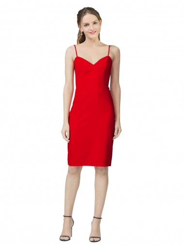 Online Stretch Crepe Cocktail Length Sweetheart Sheath Formal Dress Canada