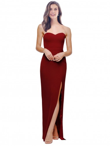 Online Stretch Crepe Low Back Long Sweetheart Sheath Formal Dress Canada