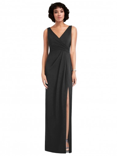 Online Spandex V-Back Long V-Neck Sheath Formal Dress Canada