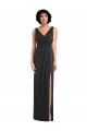 Spandex V-Back Long V-Neck Sheath Formal Dress