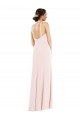 Stretch Crepe Low Back Long Halter Neck Trumpet Formal Dress