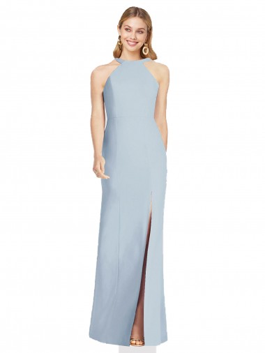 Online Stretch Crepe Backless Long Halter Neck Trumpet Formal Dress Canada