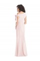 Stretch Crepe Long Off the Shoulder Pink Trumpet Formal Dress