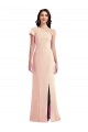 Stretch Crepe Long One Shoulder Nude Trumpet Formal Dress