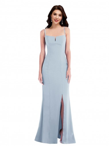 Online Stretch Crepe Long Spaghetti Straps Trumpet Formal Dress Canada