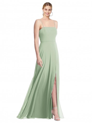 Online Chiffon Low Back Long Spaghetti Straps Trumpet Formal Dress Canada