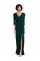 Spandex V-Back Long V-Neck Trumpet Formal Dress